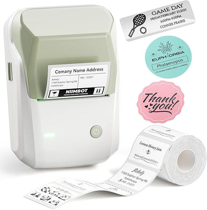 NIIMBOT B1 Label Maker Machine with Tape, Thermal Label Printer Easy to Use for Office, Home, Business, 2 Inch Label Maker with 2'' x1.18'' Labels-230pcs/Roll