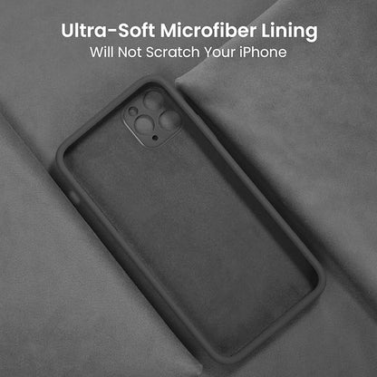 FireNova Designed for iPhone 13 Pro Max Case, Silicone [Camera Protection] Phone Case with [2 Screen Protectors], Soft Anti-Scratch Microfiber Lining Inside, 6.7 inch, Space Gray