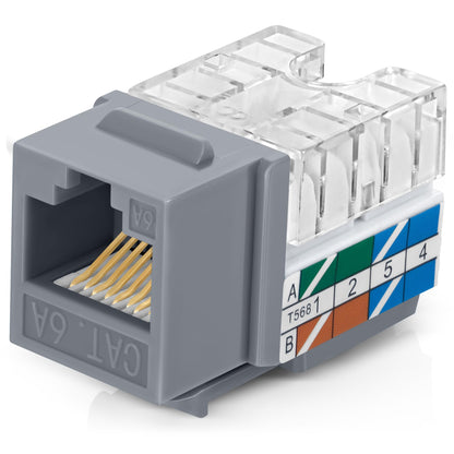 Everest 90 Degree RJ45 Cat6A Keystone Jacks Slim Profile 20-Pack Yellow