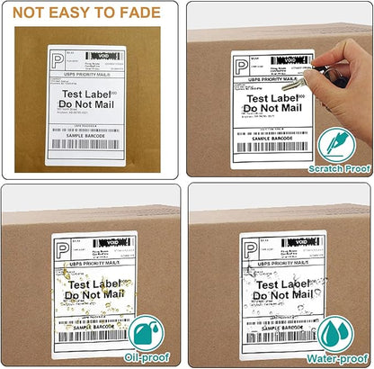 FungLam 4x6 Thermal Labels - 1000 Labels, 4 Rolls Direct Thermal Printer Label, Shipping Labels Compatible with Zebra, Rollo and Most Thermal Printer, Perforated Postage Label Paper, 250 Labels/Roll