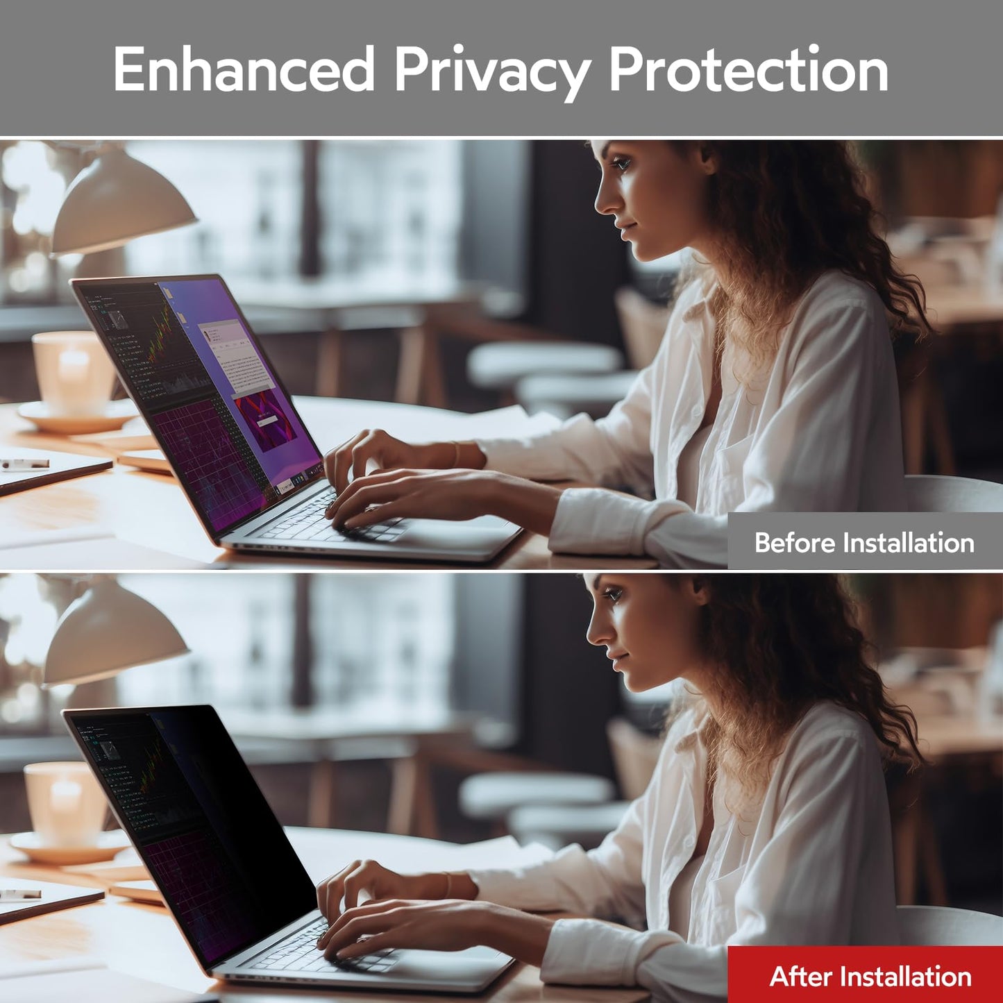 bersem 2 Pack 14 Inch Laptop Privacy Screen for 16:9 Ratio Computer Monitor