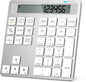 Rechargeable Wireless Number Pad for Laptop, 34 Keys Numeric Keypad with Dual Bluetooth & Display, 2-in-1 Numpad and Calculator, Slim Portable Number Pad Keyboard for Windows, Mac, PC, Tablet