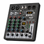 TKLBLS 4 Channel Audio Mixer for Home Audio, Sound Mixer Board with USB Interface, 99 DSP Effects, 48V Phantom Power, XLR Inputs for Karaoke, Recording