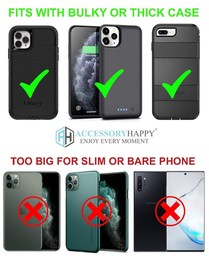 Premium Men Canvas Cell Phone Hip Carrier Clip Holster with Belt Loop Case, Strong Phone Holder Pouch Carrying Holster Compatible for Moto Samsung iPhone 5 5S 12 Mini Fits Thick Case