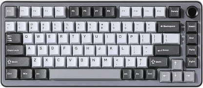YUNZII B75 Mechanical Keyboard,75% Layout with Knob,Hot Swappable RGB Backlit Gasket Mounted, Creamy Typing, Double-Shot PBT Keycaps,Cherry Profile,for Win/Mac (Dark Grey, Cocoa Cream V2 Switch)