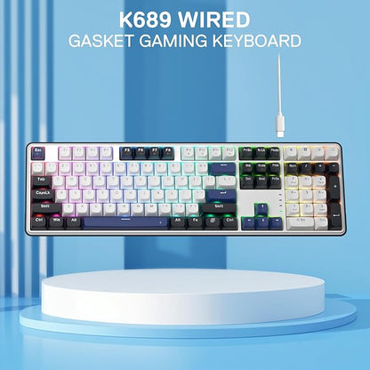 Redragon K689 108-Key Hot-Swap Wired RGB Gaming Keyboard, Extra 4 Hotkeys