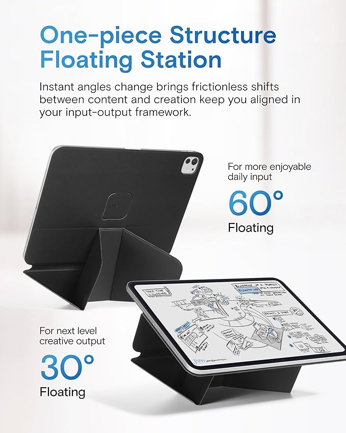 MOFT Dynamic Folio Case for iPad Pro 11 Inch 2024 5th Gen(M4), Silm Magnetic Stand Case with 20+ Viewing Angles, Auto Wake/Sleep, Ultra Thin, Jet Black