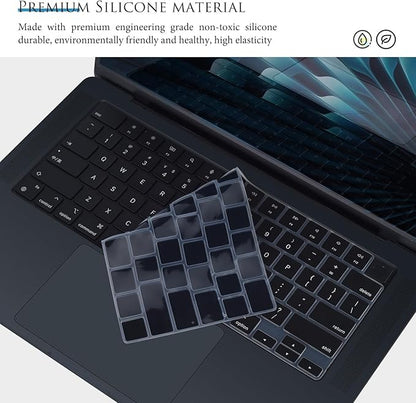 Keyboard Cover for 2025 2024 2023 MacBook Air 15.3 inch M4 M3 M2 Chip A3241 A3114 A2941,Apple MacBook Air 13.6 inch A3240 A3113 A2681 Keyboard Skin Protector