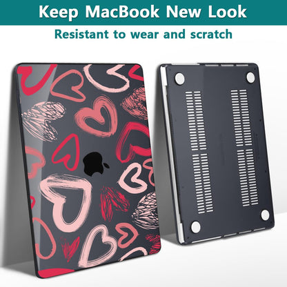Teryeefi Design Case for M5 MacBook Pro 14 inch 2025 2024 2023 2021 Release M4 A3112 A3401 A3185 M3 A2918 A2992 M2 A2779 M1 A2442, Hard Shell Cover + Keyboard Cover for 14 inch MacBook Pro, Heart A002
