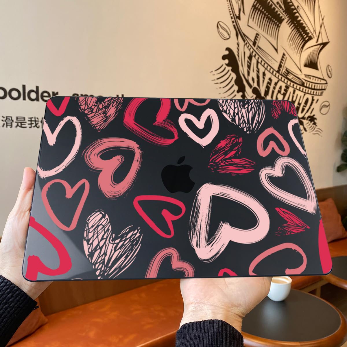 Teryeefi Design Case for M5 MacBook Pro 14 inch 2025 2024 2023 2021 Release M4 A3112 A3401 A3185 M3 A2918 A2992 M2 A2779 M1 A2442, Hard Shell Cover + Keyboard Cover for 14 inch MacBook Pro, Heart A002