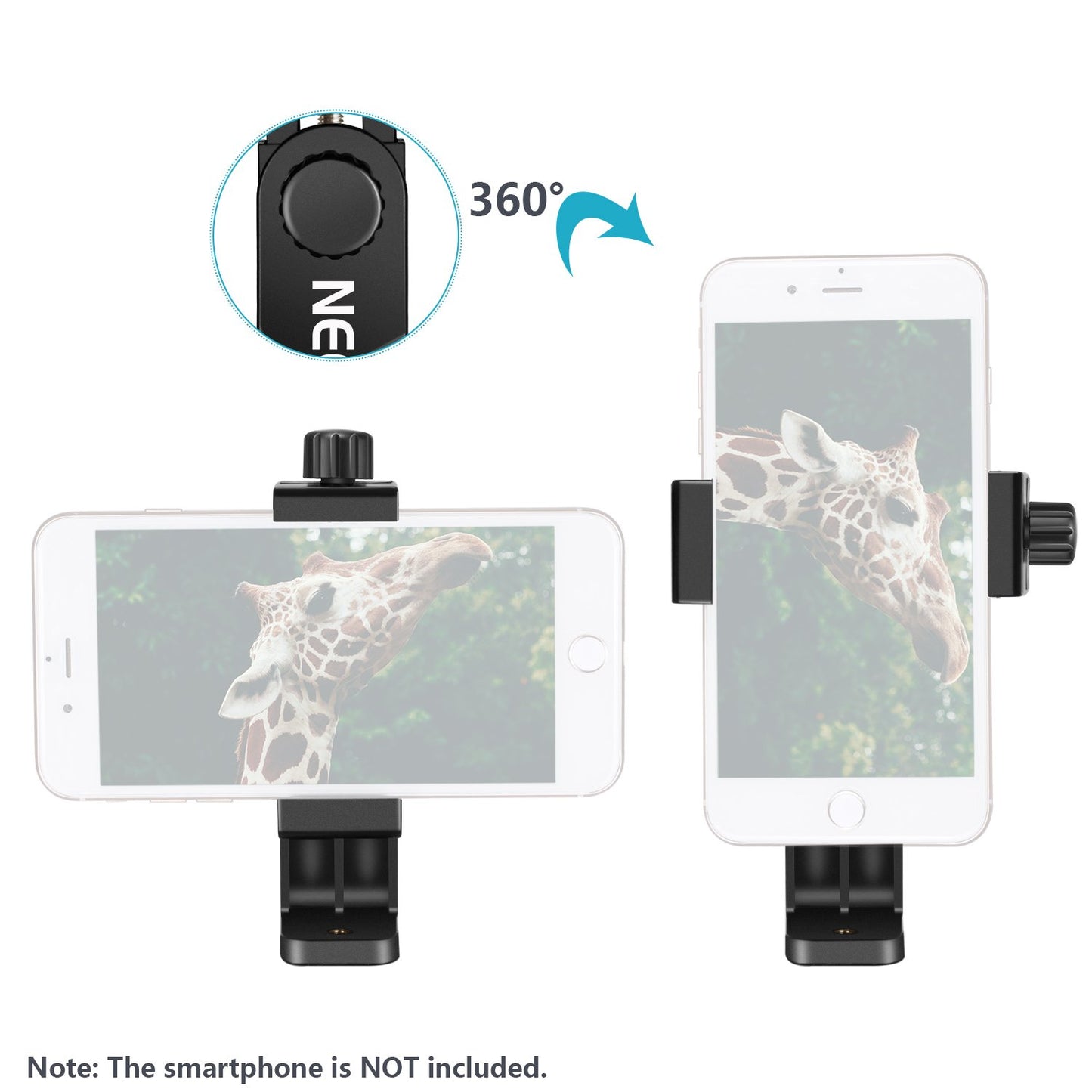 NEEWER Smartphone Holder Phone Tripod Mount Compatible with iPhone 16 15 Pro Max Plus 14 13 12 Mini Samsung Galaxy S24 S23 Ultra, Cell Phone Clip Vertical Bracket Adapter for Tripod with 1/4" Screw
