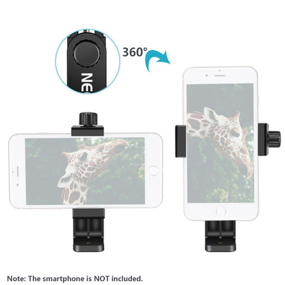 NEEWER Smartphone Holder Phone Tripod Mount Compatible with iPhone 16 15 Pro Max Plus 14 13 12 Mini Samsung Galaxy S24 S23 Ultra, Cell Phone Clip Vertical Bracket Adapter for Tripod with 1/4" Screw
