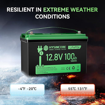12V 100Ah LiFePO4 Battery BCI Group 31 Lithium Battery, Deep Cycle Battery with 100A BMS, 1280Wh Energy, Up to 15000 Cycles & 10-Year Lifespan for Trailer RV, Marine, Home Energy System