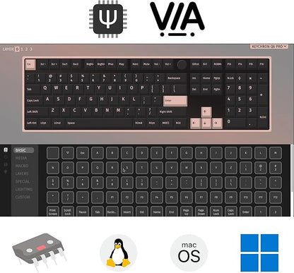 Keychron Q6 Pro Full Aluminum RGB Wireless/Wired Custom Mechanical Keyboard for Mac Windows Linux, Full-Size QMK/VIA Programmable Knob KSA Double-Shot PBT Keycaps Hot-Swappable K Pro Red Switch-White