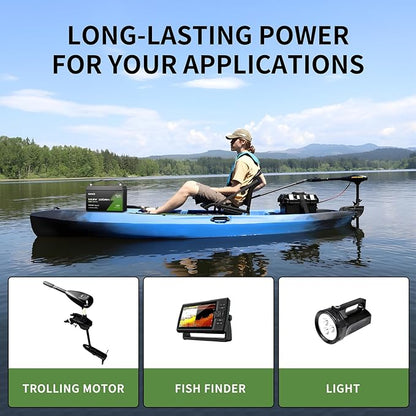 OKMO 12V 100Ah TM LiFePO4 Battery, Lithium Battery 150A BMS with Bluetooth, 10 Years Lifetime 15000+ Deep Cycles,for Marine, RV, Trolling Motor, Boat, Camper, Low Temperature Protection
