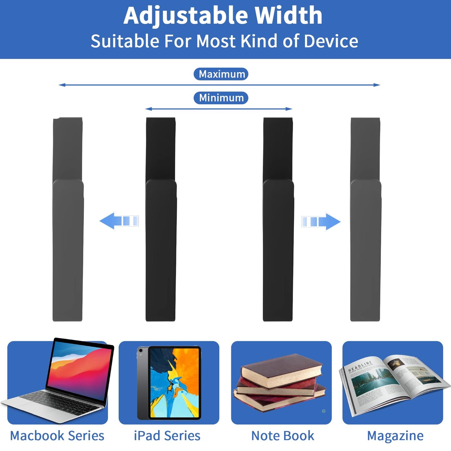 LUKETURE Adjustable Side Laptop Mount, No Drill Laptop Holder, Under Desk Storage, Clamp-On Laptops Stands, Desk Side Mount for Laptops, Mac mini, Keyboard with Anti-Scratch Silicone