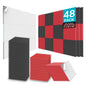 JBER 24 Pack Acoustic Panels Studio Foam Wedges Soundproof Padding
