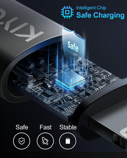USB A to USB C Cable 3FT/6FT, Coiled USB C Cable for Car, 66W USBC Cable