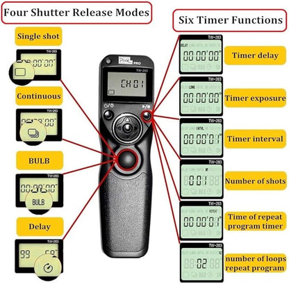 Pixel TW283-N3 Wireless Remote Shutter Intervalometer Compatible with Canon