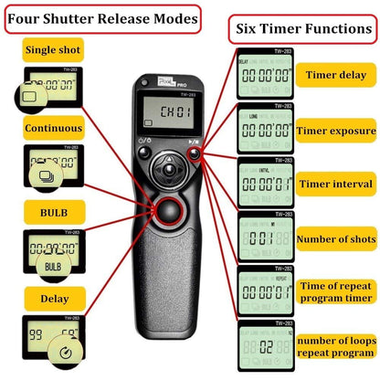 Pixel Intervalometer Shutter Release Remote Control TW283-90 for Fujifilm