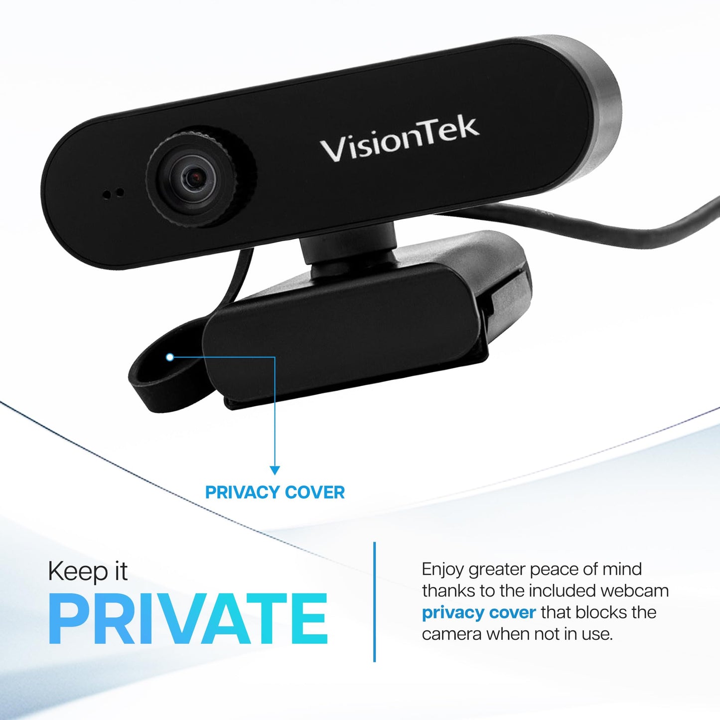 VisionTek VTWC30 Premium Full HD 1080p Webcam - Built-in Microphone, Compatible with Windows, Mac, Chromebook & More 901379
