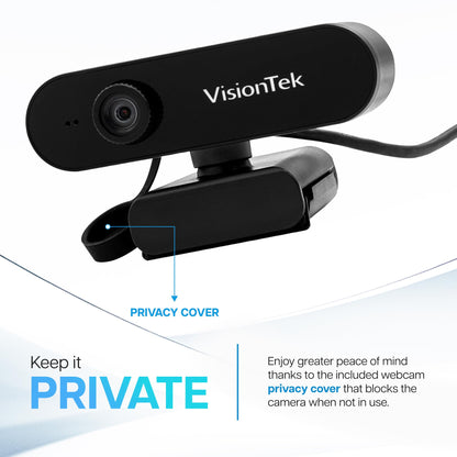 VisionTek VTWC30 Premium Full HD 1080p Webcam - Built-in Microphone, Compatible with Windows, Mac, Chromebook & More 901379