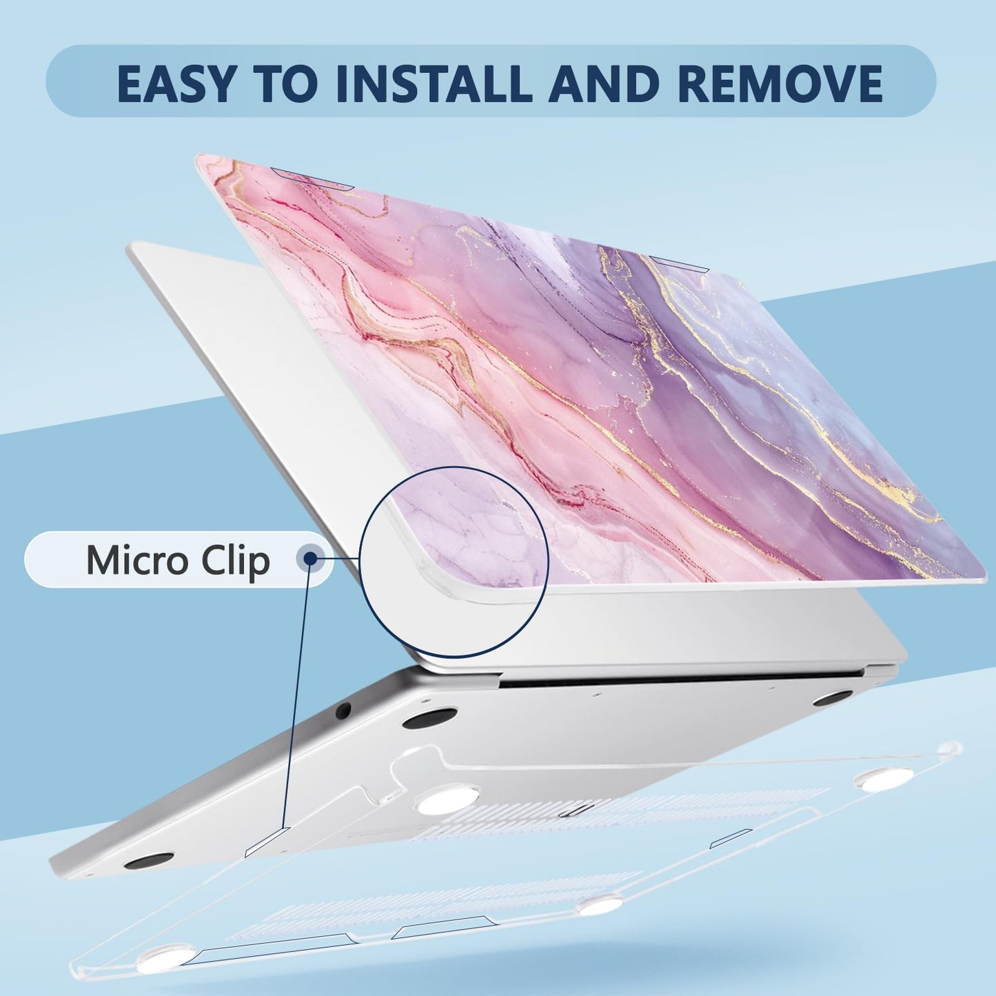 MecBevia Compatible with MacBook Air 13 inch Case M5 M4 M3 M2 2026-2022