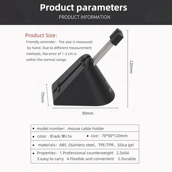 Gaming Mouse Bungee, Mouse Cord Holder and Cable Management Device (Primium Version 360g, White)