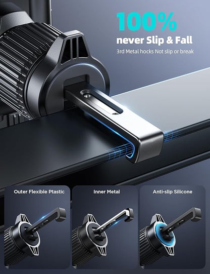 JOYROOM Wireless Car Charger Mount【Dual Coil】 Car Phone Holder Charger with Auto Smart Clamping Alignment for iPhone 16 Pro Max 15 14 13 12 11 Pro Max, Samsung Flip, Galaxy S24/S24/S22/21Ultra