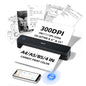 iDPRT Portable-Printer Wireless for Travel,300DPI Inkless Thermal Small Printers for Home Use,Office,Vehicles,Mobile Bluetooth Printer Supports 8.5" x 11" US Letter,for Smartphone & PC,Black