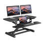 SANODESK 32" Electric Standing Desk Converter,Height Adjustable Riser for Office Home, Monitor and Laptop Workstation with Large Keyboard Tray, Black Color