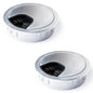 MAHDPRO Metal Desk Grommet 2 Inch (50 mm) Pack of 2-Silver (Pearl Chrome) Zinc Alloy Metallic Desk Cord Hole Cover to Arrange Cables & Wires Through Computer Table