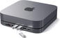 Satechi USB C Hub, Type-C Aluminum Stand & Hub, USB-C Data Port, Micro/SD Card Readers, USB 3.0 & Headphone Jack Port, for Mac mini M2/M1 (Not Compatible with M4) - Space Gray