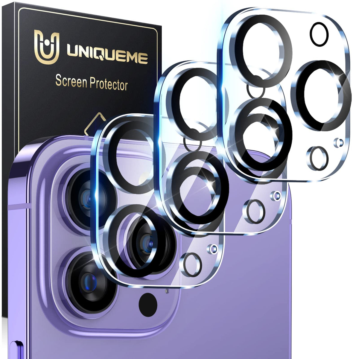 UniqueMe for iPhone 13 6.1"/13 Mini 5.4" Camera Lens Protector-Black Circle