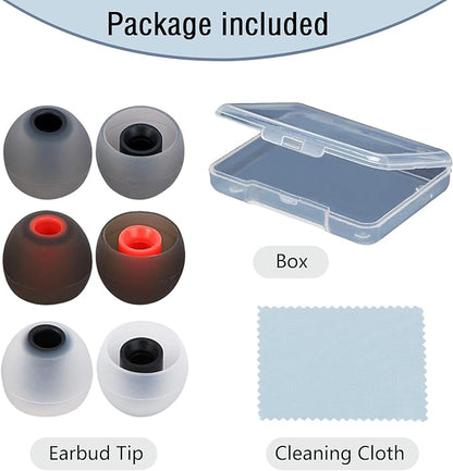 Silicone Earbud Tips - Fit for In-Ear Headphones (Inner Hole 3.8mm-5.1mm) - 9 Pairs S/M/L