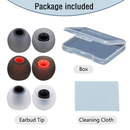 MMYQXI Silicone Earbud Tips - Fit for In-Ear Headphones (Inner Hole 3.8mm-5.1mm) - 9 Pairs S/M/L