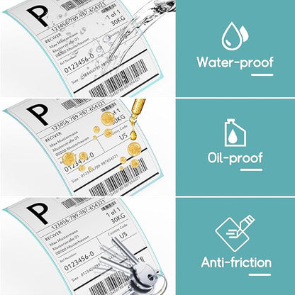 FungLam 4'6' Thermal Shipping Labels - Compatible with Rollo, Munbyn, Zebra, iDPRT, JADENS - 250 Labels/Roll, 6 Rolls