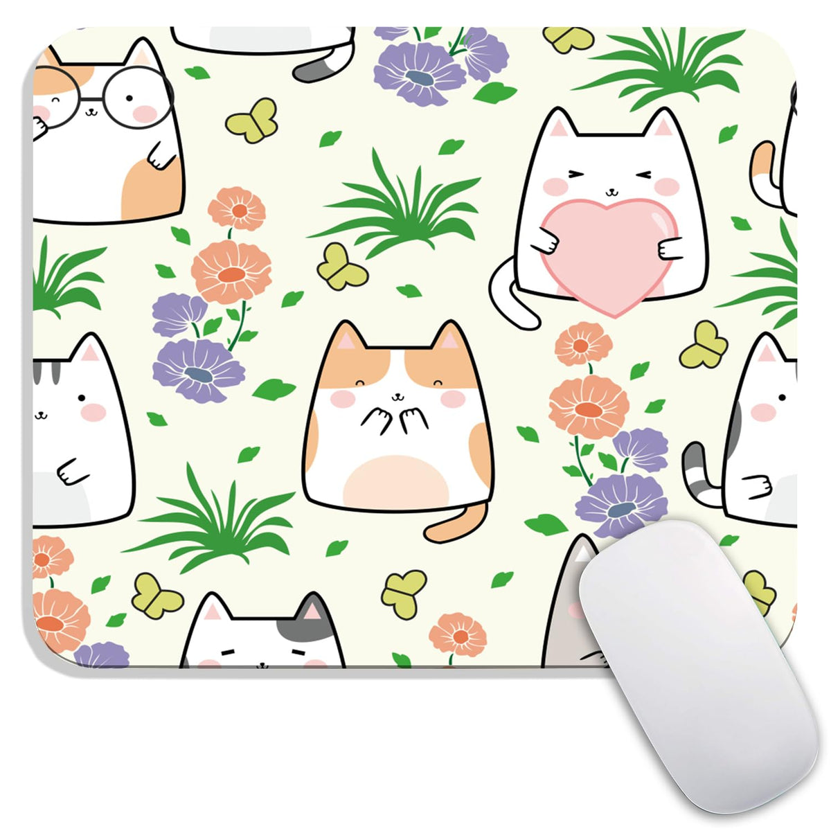 Armanza Square Mouse Pad Apricot Flower, Personalized Premium-Textured Custom Mouse Mat Design, Washable Mousepad Cloth, Non-Slip Rubber Base Computer Mouse Pads for Wireless Mouse