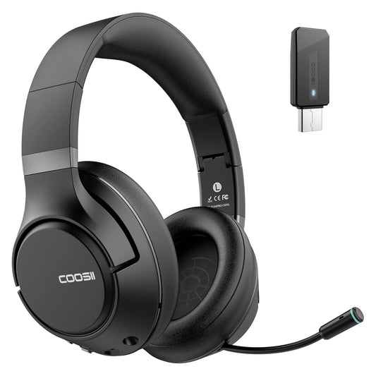 H300 Wireless Headphones with Microphone,Over Ear Bluetooth Headsets, Black