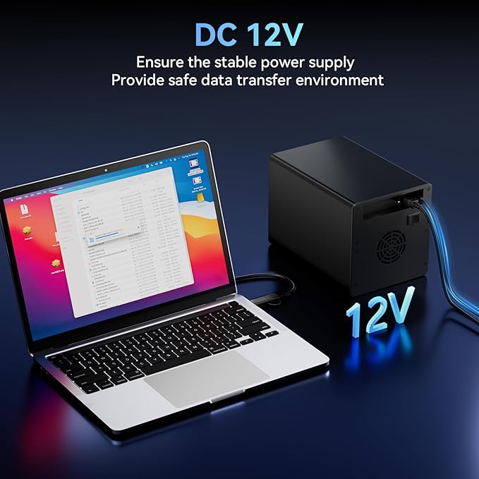 Aluminum 4 Bay 10Gbps Hard Drive Enclosure with Cooling Fan for 2.5“/3.5" SATA HDD/SSD with USB A/C 3.2 Gen 2, Support Hot Swappable,Tool-Free HDD Enclosure , DAS(NO RAID/NAS)