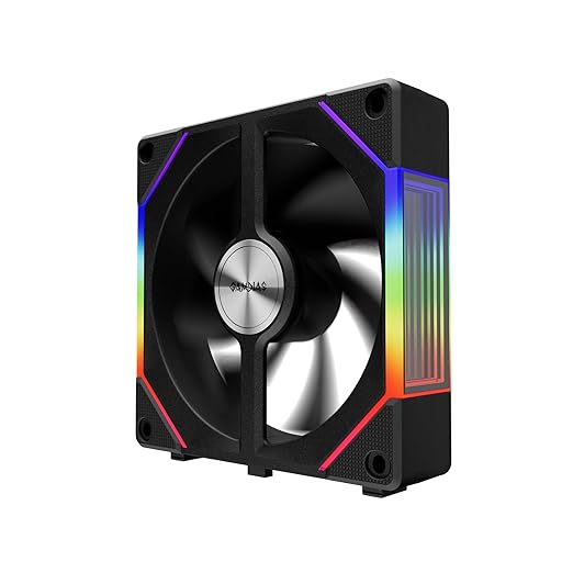 GAMDIAS 120mm PWM ARGB Case Fan x3 & 3 Reverse Blades Included, Sync with ARGB Motherboards, Easy Cable Management with Cabless Daisy Chain, Quiet & 75CFM Airflow with 2400 RPM, Aeolus P2