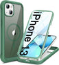 Miracase for iPhone 13 Case 6.1'', [Bubble Free] Full-Body Bumper Phone case with Built-in Full Glass Screen,No Gap,Compatible with MagSafe,Green