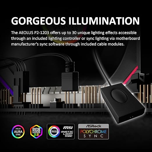 GAMDIAS 120mm PWM ARGB Case Fan x3 & 3 Reverse Blades Included, Sync with ARGB Motherboards, Easy Cable Management with Cabless Daisy Chain, Quiet & 75CFM Airflow with 2400 RPM, Aeolus P2