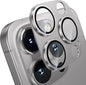 WSKEN for iPhone 16 Pro/iPhone 16 Pro Max Camera Lens Protector, [Military Grade Shatterproof] [Strong Adsorption] Metal Aluminum Alloy Tempered Glass Camera Screen Protector, Grey Titanium