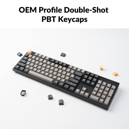 Keychron C2 Pro Wired Custom Mechanical Keyboard Full Size Layout QMK/VIA Programmable Macro White Backlit with Tactile Brown Switch OEM Profile Double-Shot PBT Keycaps for Mac Windows Linux