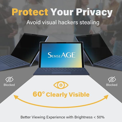 SenseAGE Magnetic Privacy Screen Protector for Surface Pro 13 Inch (11,10, X, 9, 8), Removable Privacy Filter, Anti-Blue Light, Glare and Laptop Screen Accessory For Surface, Office Accessories