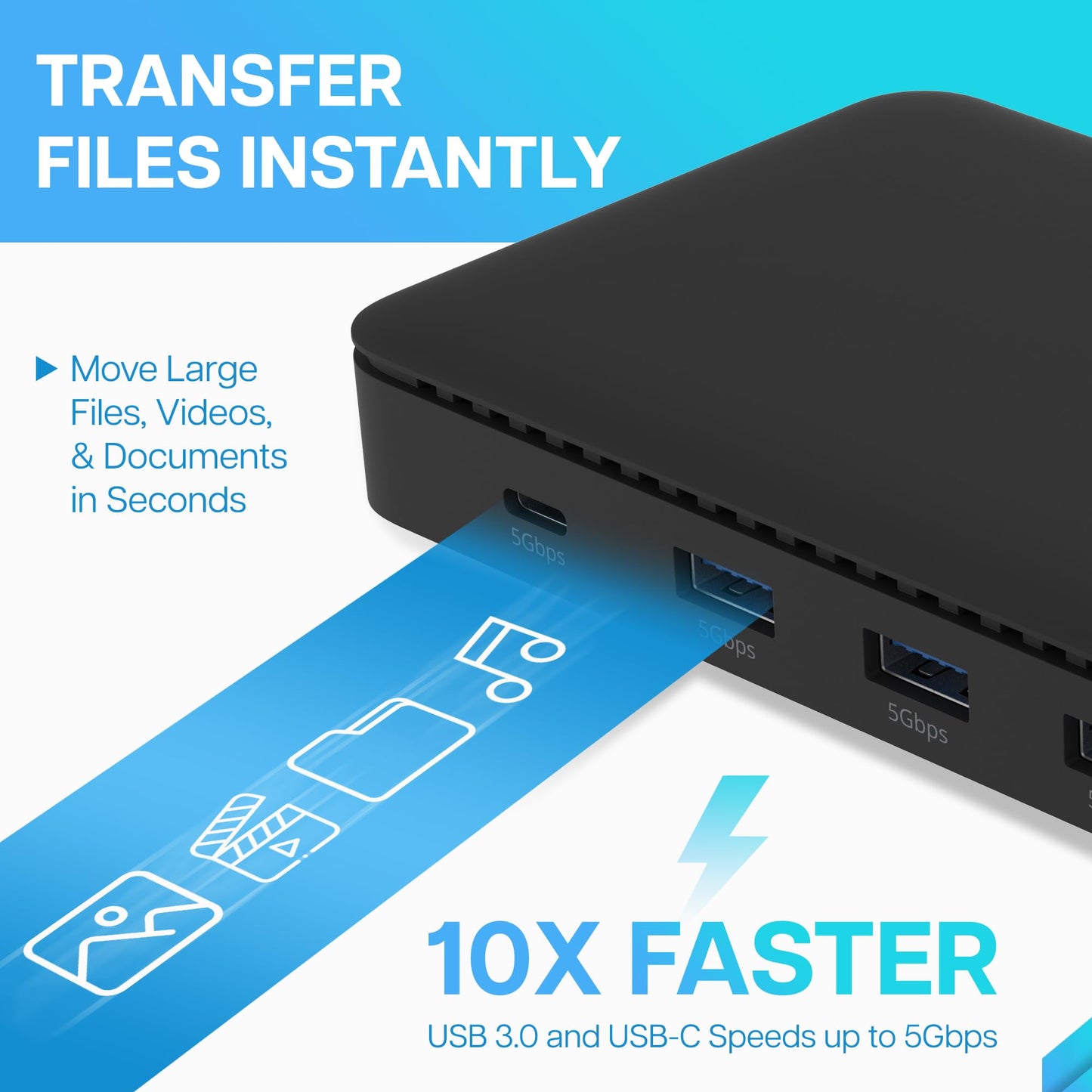 VisionTek VT4600DL Universal Dual Monitor Docking Station USB-C/USB-A