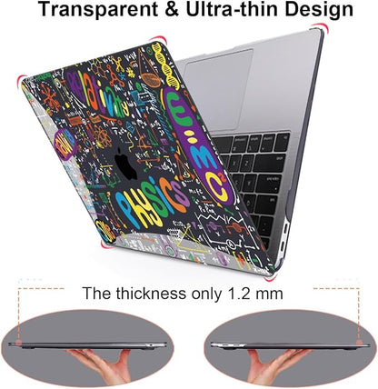 Case Compatible with MacBook Pro 13 inch M2 M1 2022 2021-2016 A2338 A2289 A2251 A2159 A1989 A1706,Pattern Plastic Hard Shell Keyboard Cover Screen Film Webcam Cover, Physical Chemistry