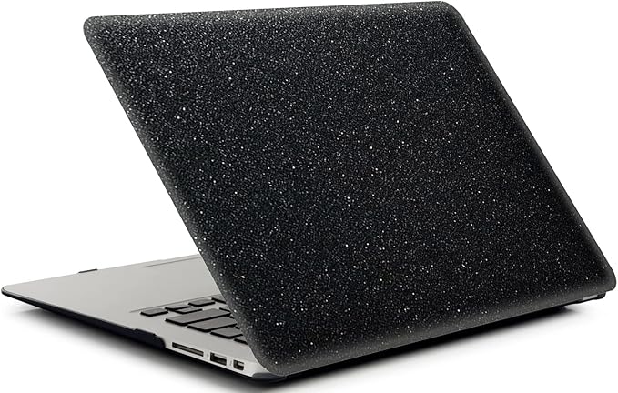 Compatible with MacBook Air 13 Inch Case 2017 2016 2015 2014 2013 2012 2011 2010 Release A1466/A1369, Shiny Plastic Hard Shell Case & Keyboard Cover,Glitter Black