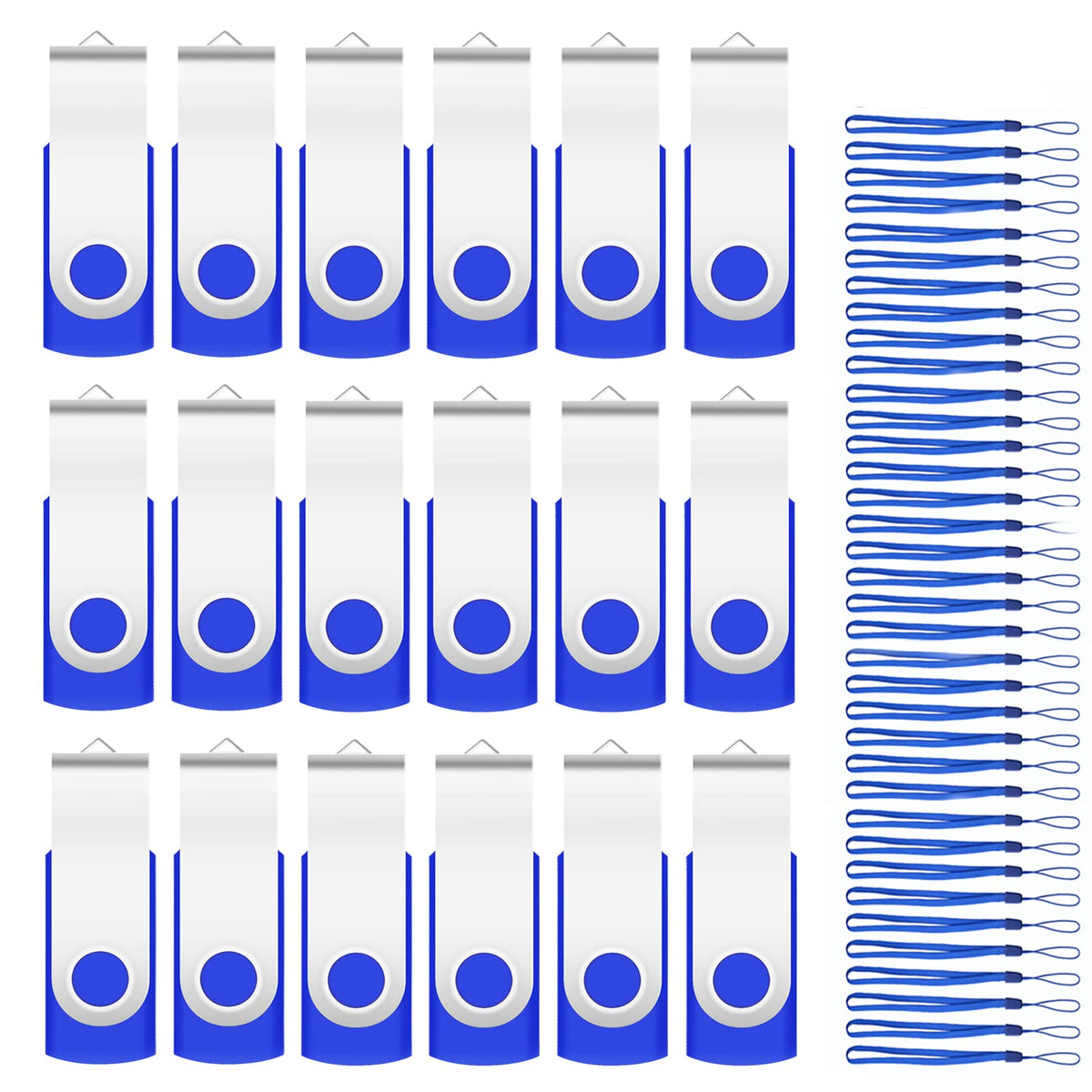 100-Pack of 1GB USB Flash Drive Bulk EASTBULL FAT32 Thumb Drive Pack (Blue)
